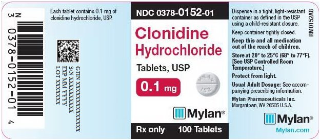 Clonidine Hydrochloride Tablets 0.1 mg Bottle Label