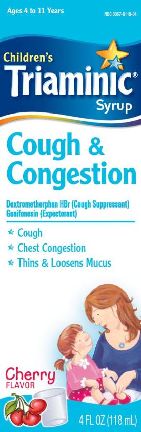 Childrens Triaminic Syrup Cough & Congestion 4 fl oz (118mL) carton
