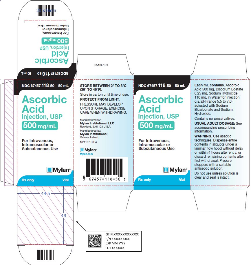 Ascorbic Acid Injection, USP 500 mg/mL Carton Label
