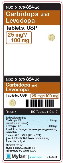 Carbidopa & Levodopa 25 mg/100 mg Tablets Unit Carton Label