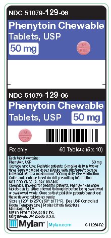 Phenytoin Chewable 50 mg Tablets Unit Carton Label
