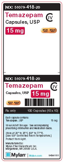 Temazepam 15 mg Capsules C-IV Unit Carton Label