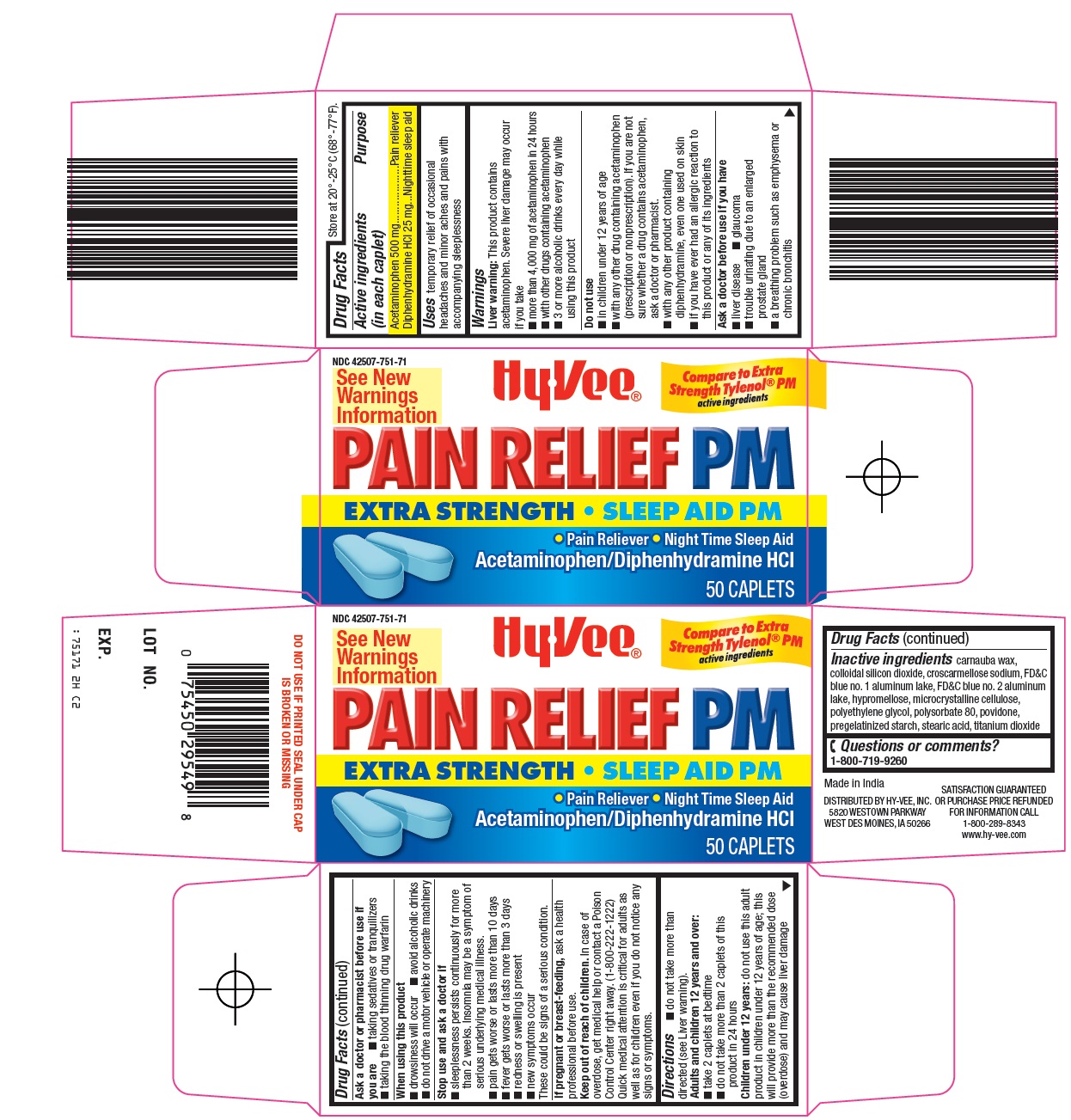 HyVee Pain Relief PM Carton Image