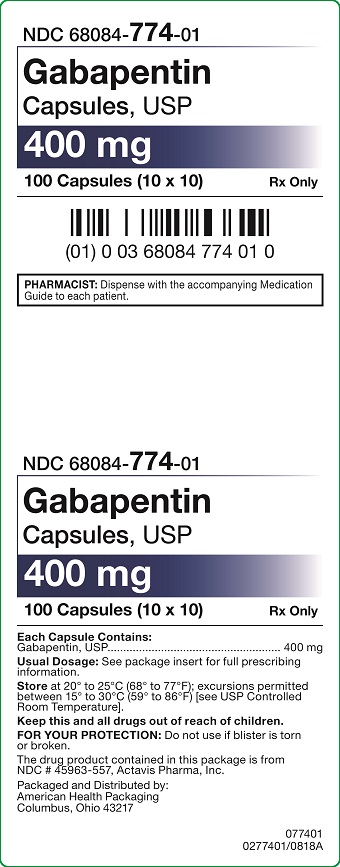400 mg Gabapentin Capsules Carton