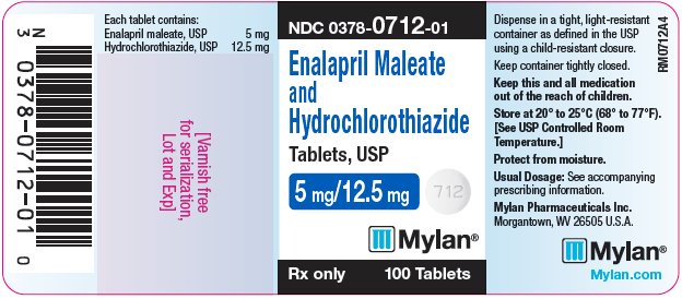 Enalapril Maleate and Hydrochlorothiazide Tablets, USP 5 mg/12.5 mg Bottle Label