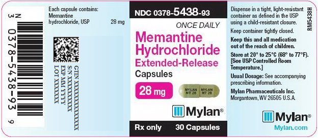 Memantine Hydrochloride Extended-Release Capsules 28 mg Bottle Label
