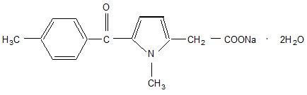 Tolmetin Sodium Structural Formula