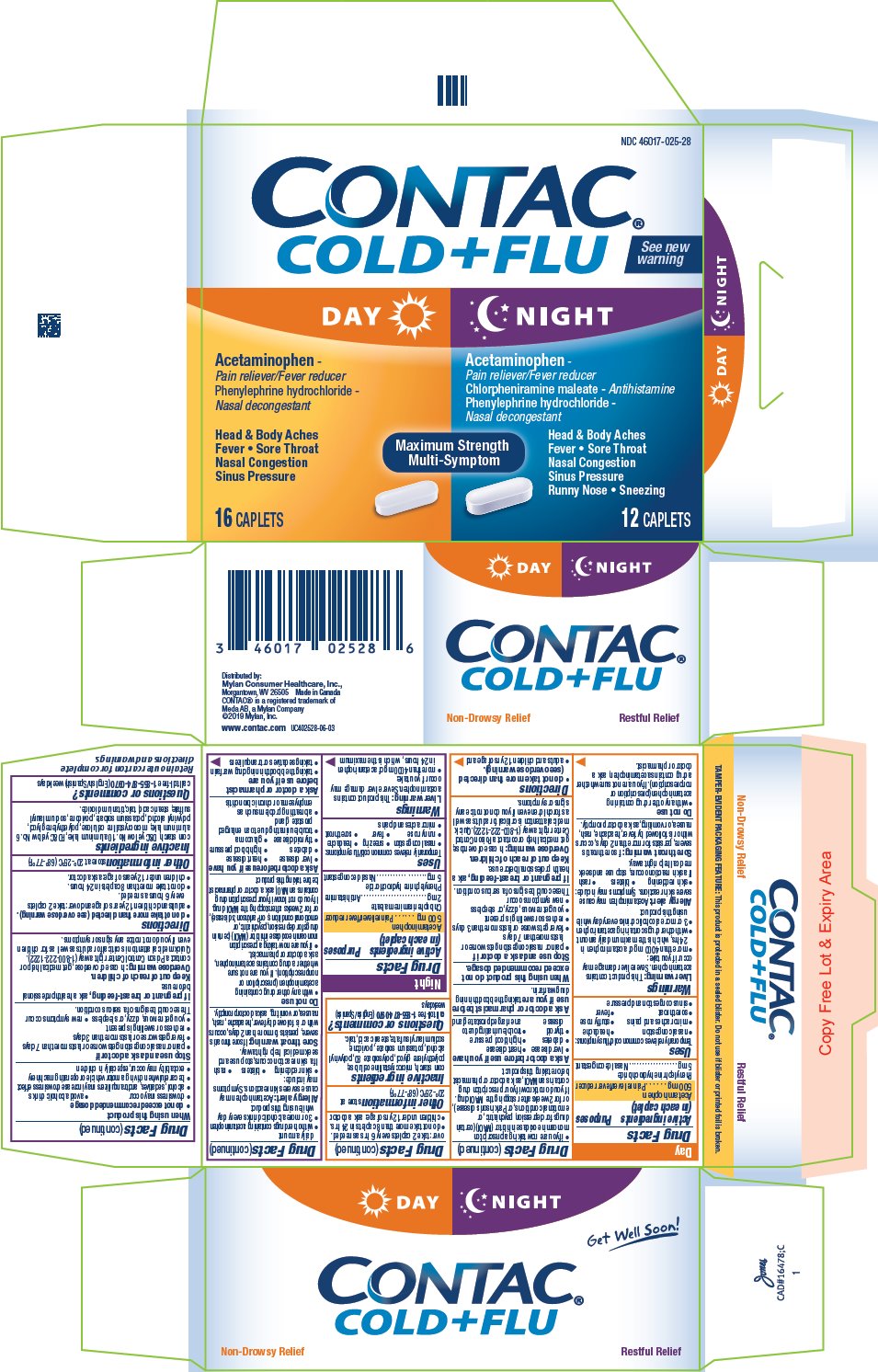 Contac Cold and Flu Day and Night Carton Label