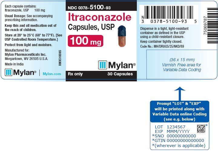 Itraconazole Capsules, USP 100 mg Bottle Label