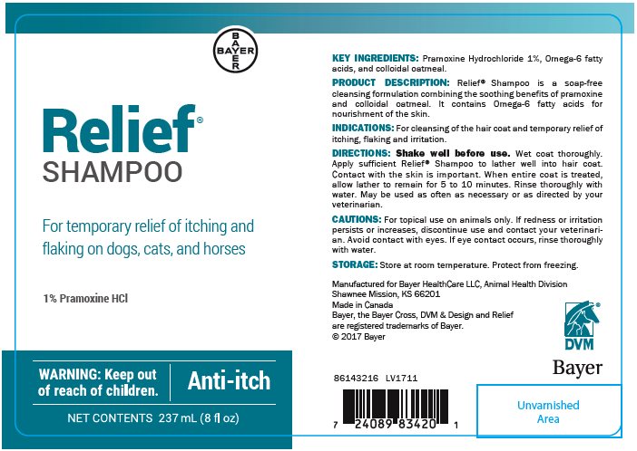 Relief Shampoo (1% Pramoxine HCl) label