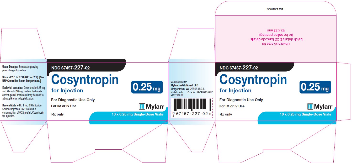 Cosyntropin for Injection 0.25 mg Carton Label