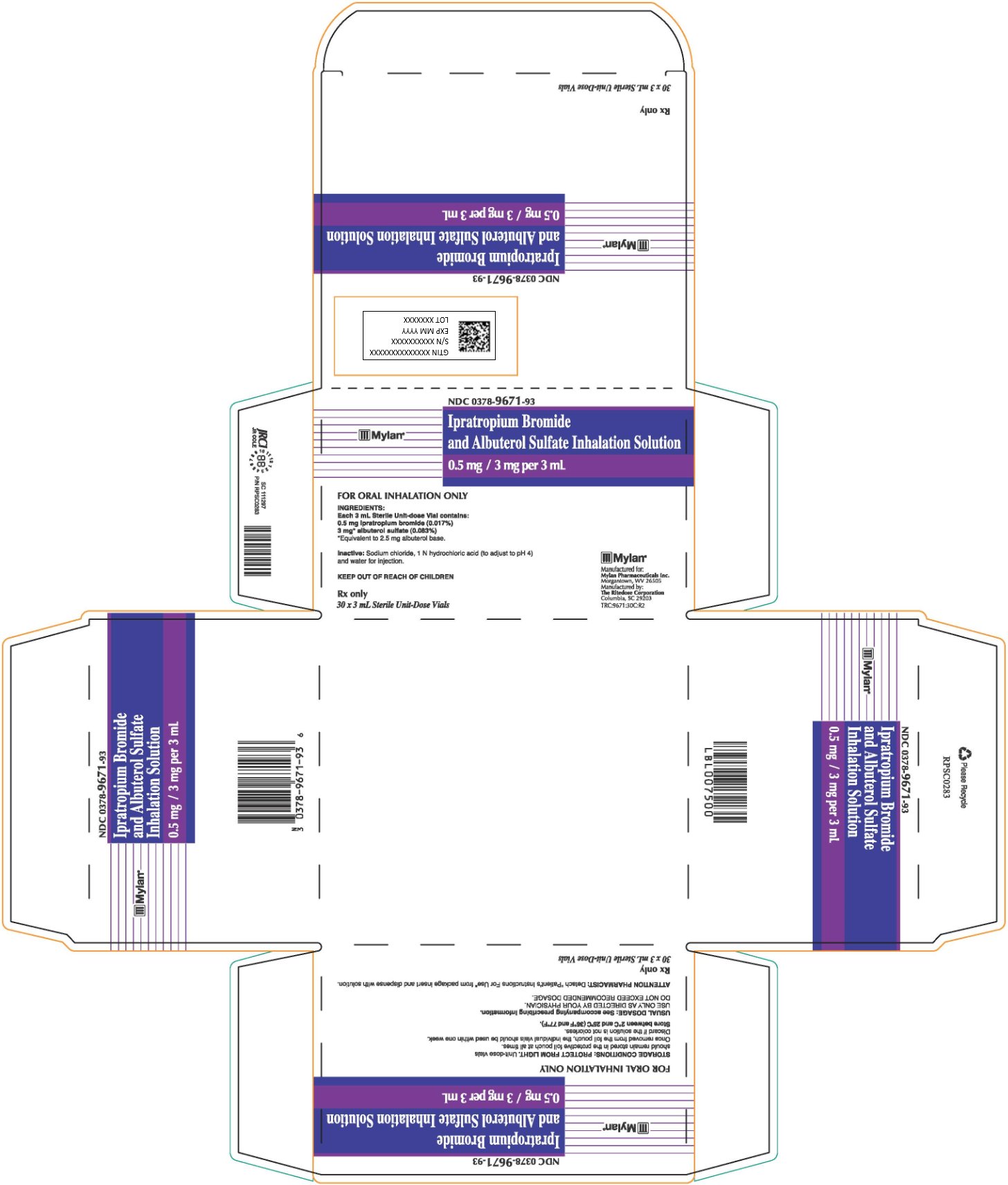 Ipratropium Bromide and Albuterol Sulfate Inhalation Solution Carton Label