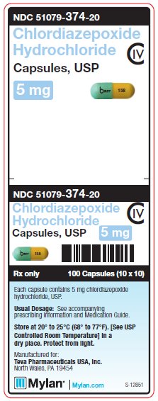 Chlordiazepoxide HCl 5 mg Capsules C-IV Unit Carton Label