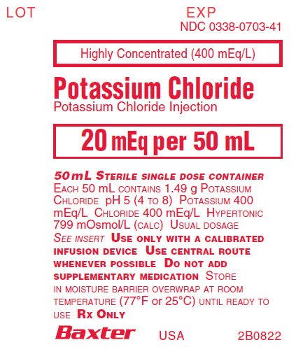 Potassium Chloride Injection Representative Container Label NDC 0338-0703-41
