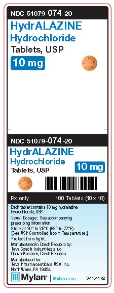 Hydralazine Hydrochloride 10 mg Tablets Unit Carton Label