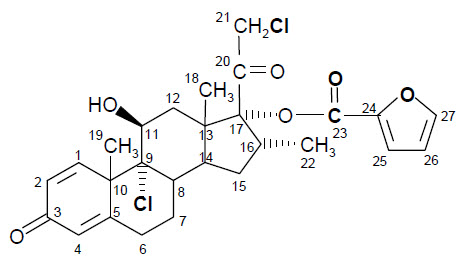  Chemical structure of mometasone furoate