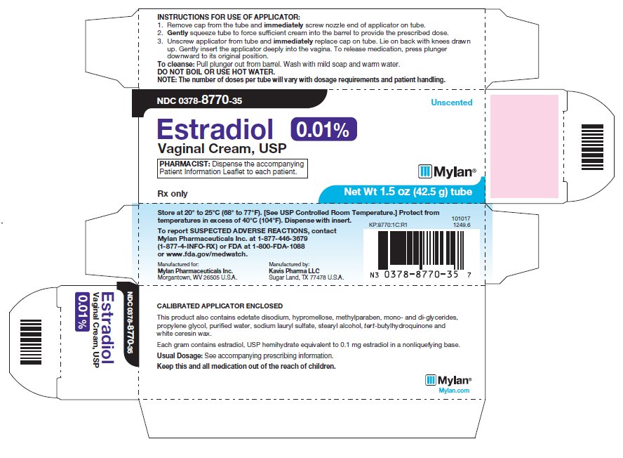 Estradiol Vaginal Cream 0.01% Carton Label