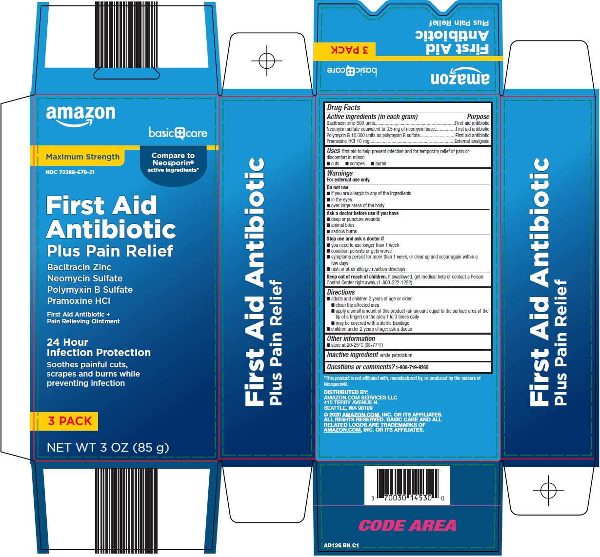 First Aid Antibiotic Plus Pain Relief Carton