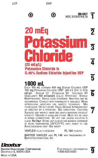 Potassium Chloride and Sodium Chloride Representative Container Label  NDC 0338-0704-34
