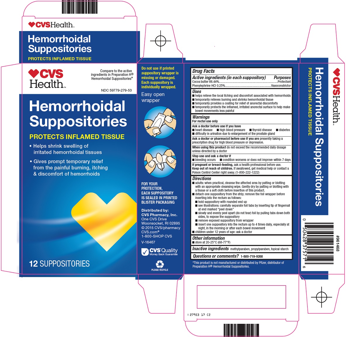 Hemorrhoidal Suppositories Carton Image