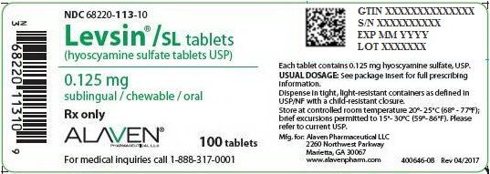 Levsin SL Tablets 0.125 mg Bottle Label