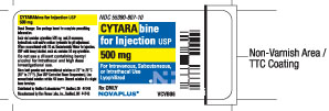 Vial label for cytarabine for injection USP 500 mg
