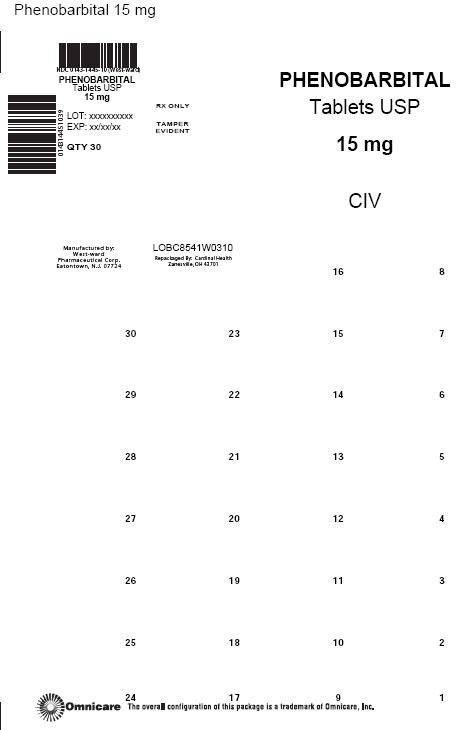 Phenobarbital 15 mg label front