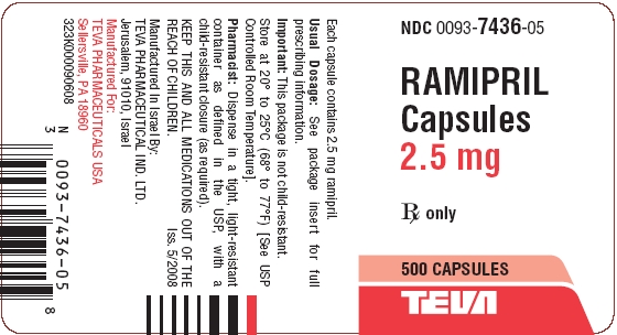 Ramipril Capsules 2.5 mg, 500s Label