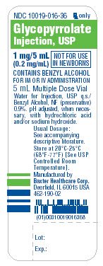 Glycopyrrolate Representative 5 mL Container Label
