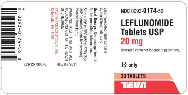 Leflunomide Tablets USP 20 mg, 30s Label