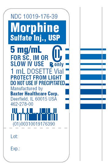 Morphine Sulfate Representative Container Label NDC 10019-176-39