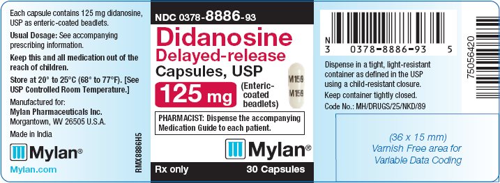 Didanosine Delayed-release Capules, USP 125 mg Bottle Label