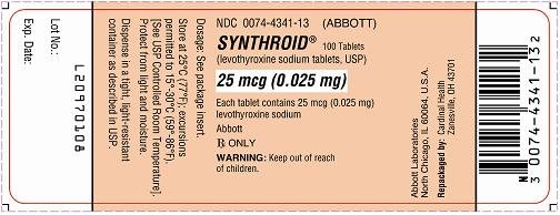 Synthroid 25 mcg Label