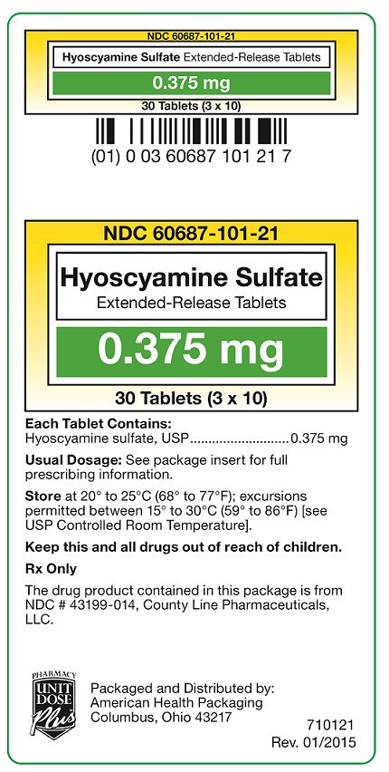 Hyoscyamine Sulfate ER Tablets 0.375 mg Label