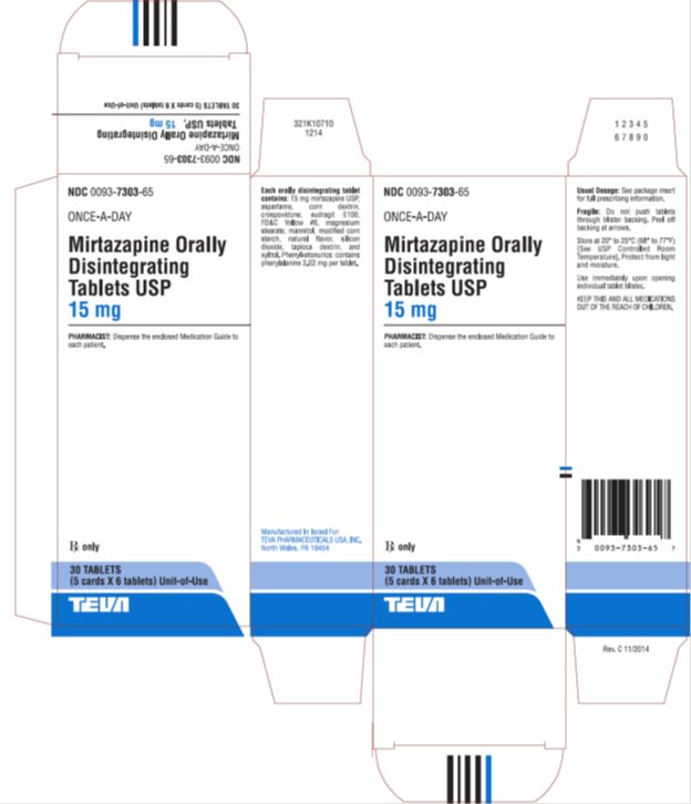 Mirtazapine Orally Disintegrating Tablets USP 15 mg 30s Box 