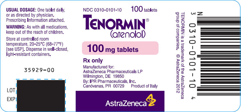 TENORMIN 100 mg tablets Bottle Label 100 tablets
