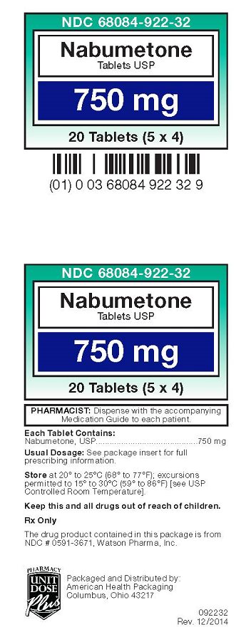 Nabumetone Tablets USP 750 mg Label