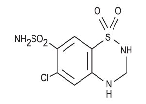 Hydrochlorothiazide structural formula