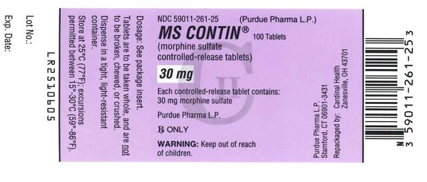 MS Contin 30mg Label
