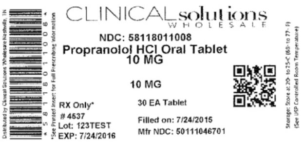 Propranolol HCl Oral Tablet 10 MG 30 count blister pack