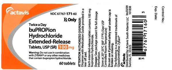 Bupropion Hydrochloride Extended-Release Tablets USP (SR) 100 mg, 60s Label