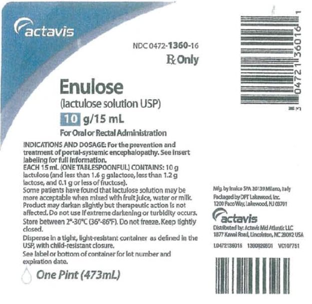 Enulose (lactulose solution USP) 10 g/15 mL, 473 mL Label