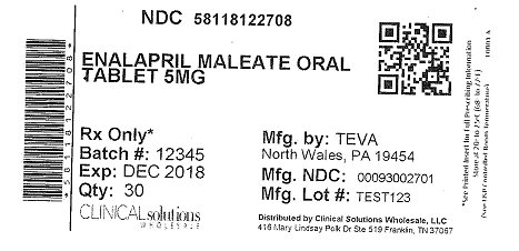 Enalapril Maleate 5mg tablet 30 count blister card