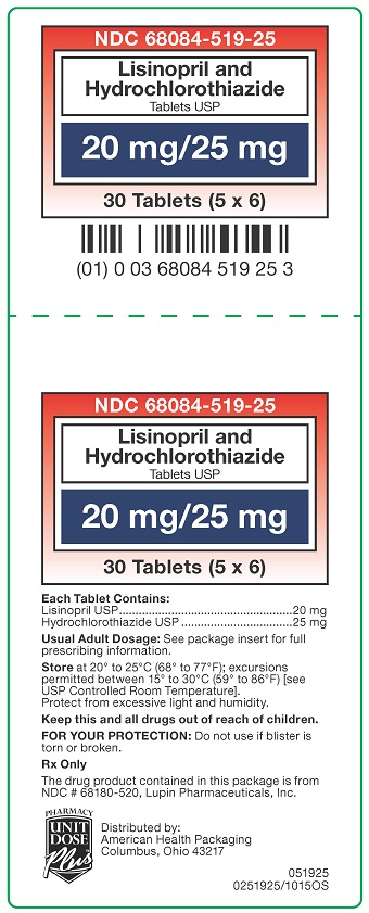 20mg/25mg Lisinopril and Hydrochlorothiazide Carton
