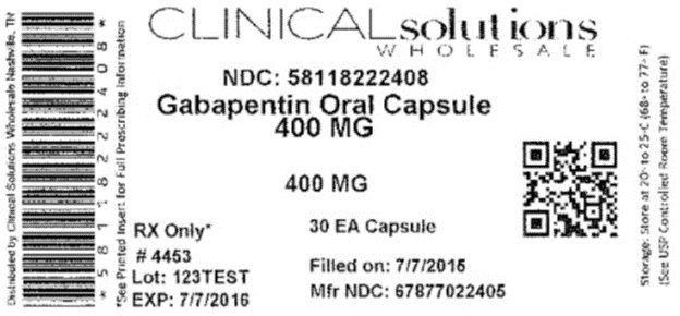 30 count blister pack, 400 mg Gabapentin