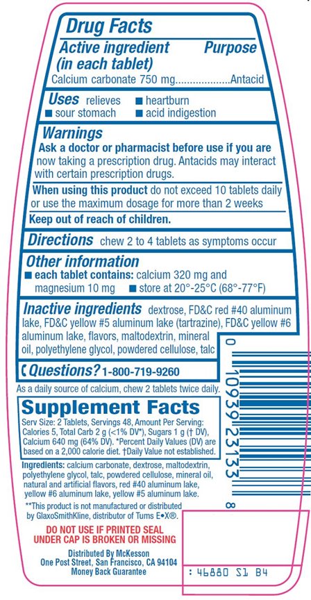 Calcium Antacid Back Label