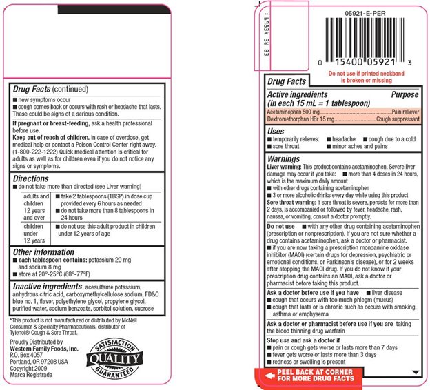Cough and Sore Throat Label Back