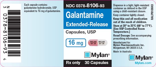 Galantamine Extended-Release Capsules, USP 16 mg Bottle Label