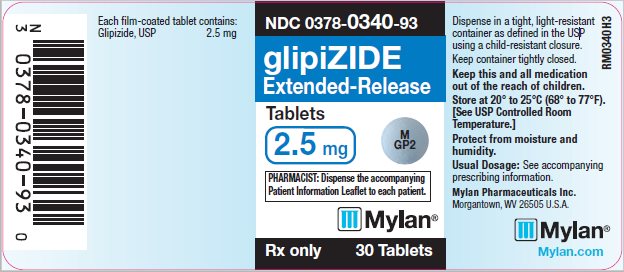 glipiZIDE Extended-Release Tablets 2.5 mg Bottle Label