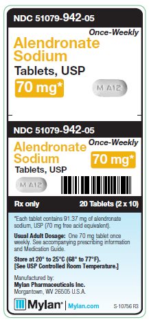 Alendronate Sodium 70 mg Tablets Unit Carton Label